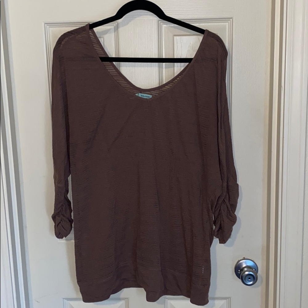 Dark grey lacy maurices top
